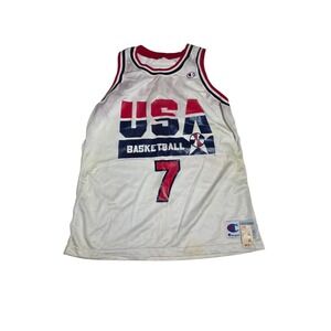 Vintage 1990s Champion USA Basketball Larry Bird #7 Jersey Size 44 B2